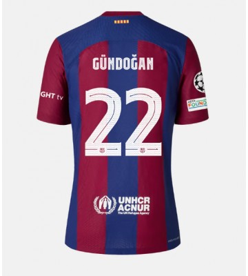 Barcelona Ilkay Gundogan #22 Replica Home Stadium Shirt 2023-24 Short Sleeve